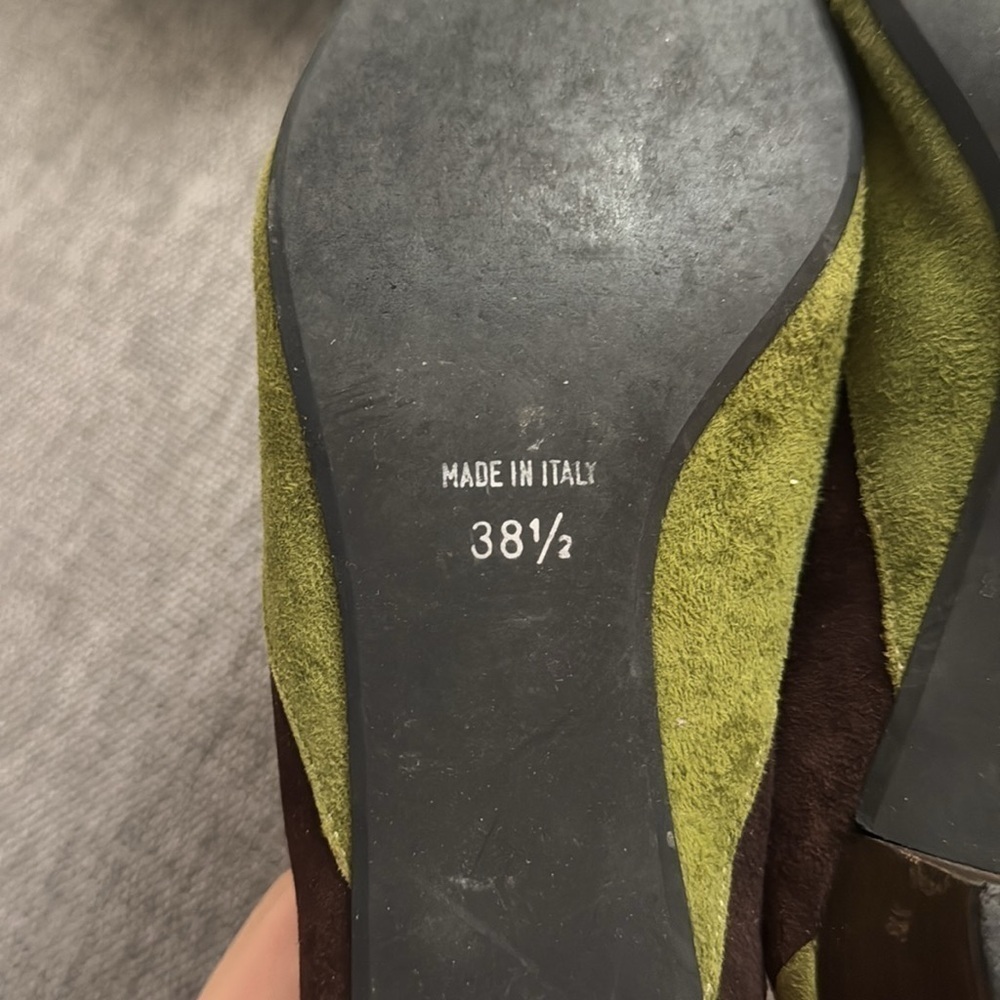 Women’s Diane B Milano Suede Green Brown Shoes Vintage Italy 38.5 Used - Picture 11 of 15